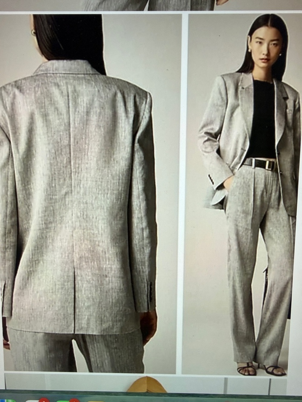 J. Crew - Classic Two-button Light Gray Herringbone Linen Blazer and Trouser